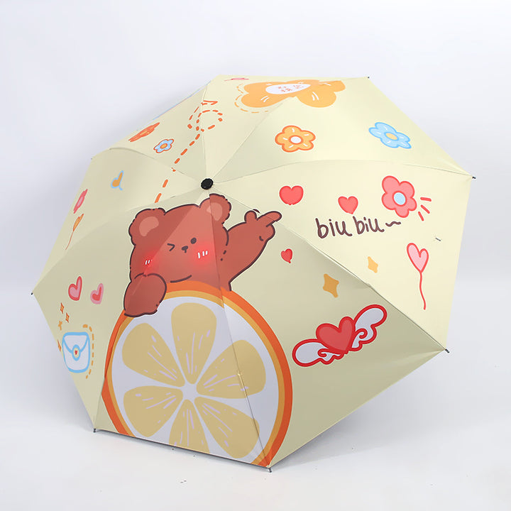Women's Folding Umbrella with Playful Bear Design Stornfield