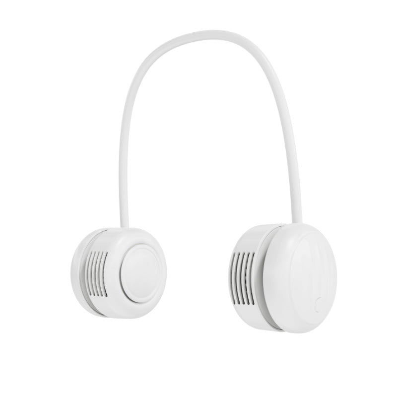 Cooling hands-free dual-head wearable neck fan with flexible gooseneck and USB-C recharge Stornfield
