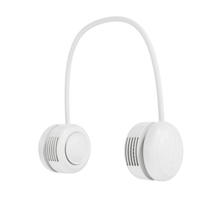 Cooling hands-free dual-head wearable neck fan with flexible gooseneck and USB-C recharge Stornfield