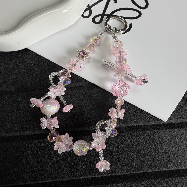 Elegant Floral Beaded Charm Keychain Stornfield