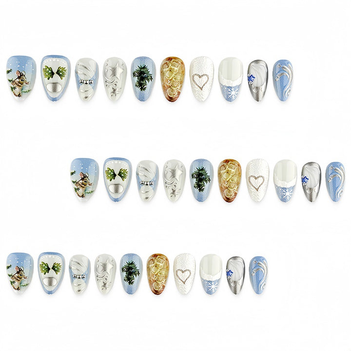 Artificial nails with festive winter motifs Stornfield