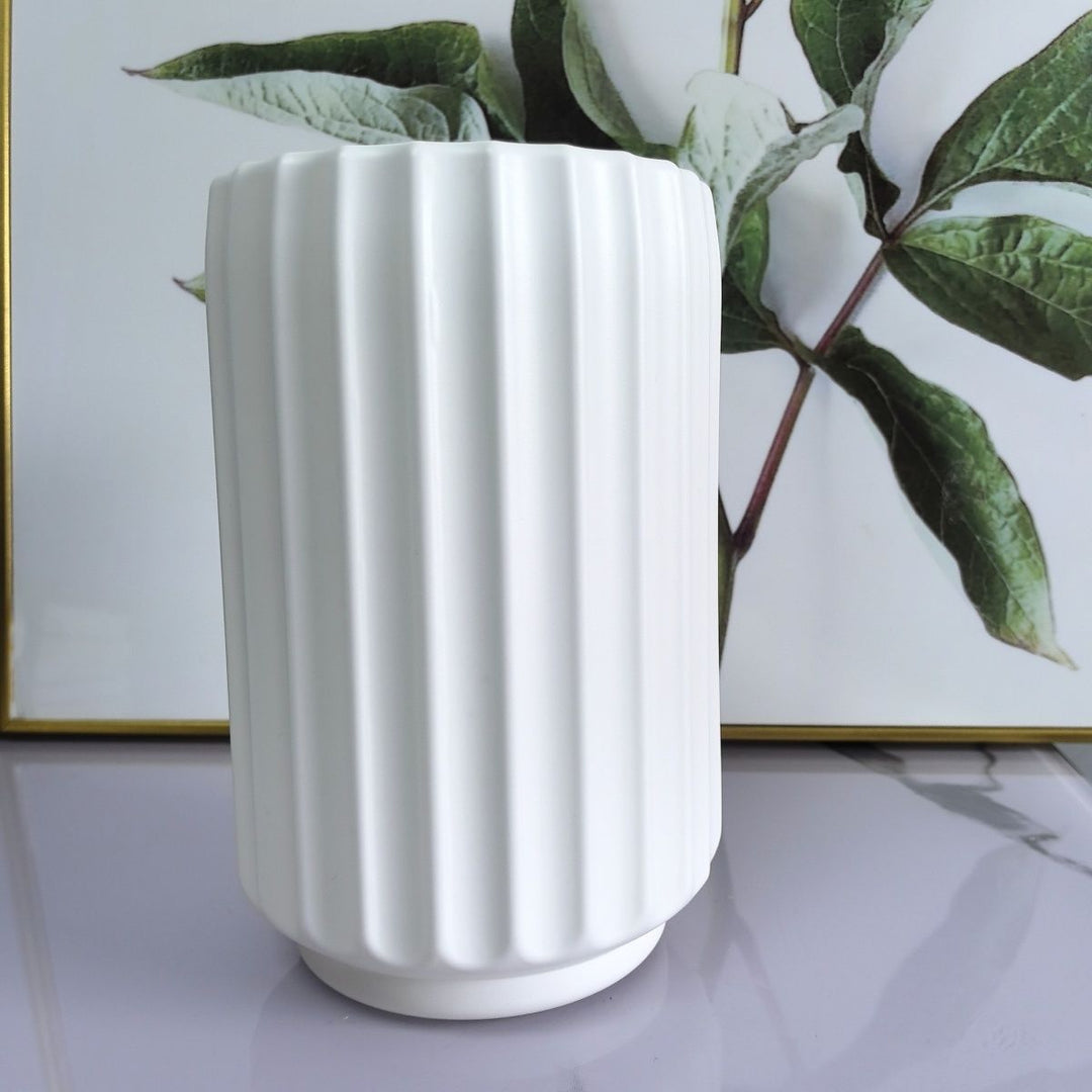 Decorative Vertical Ribbed Vase Stornfeild