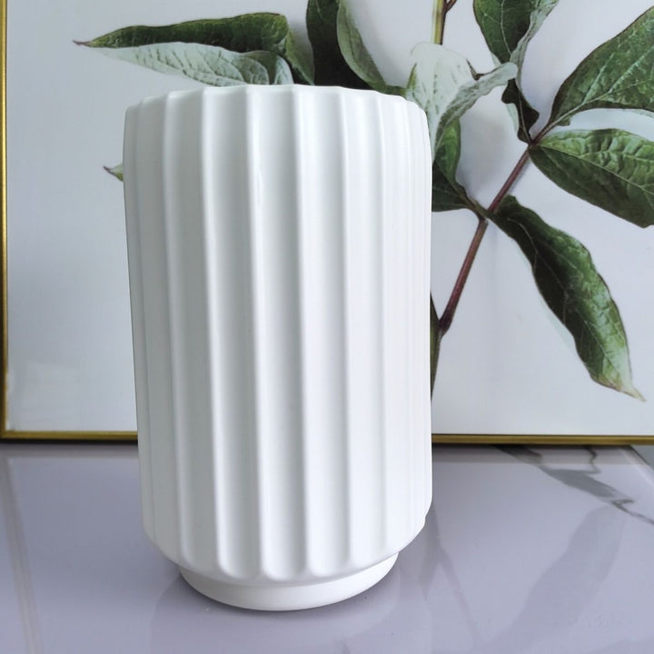 Decorative Vertical Ribbed Vase Stornfeild