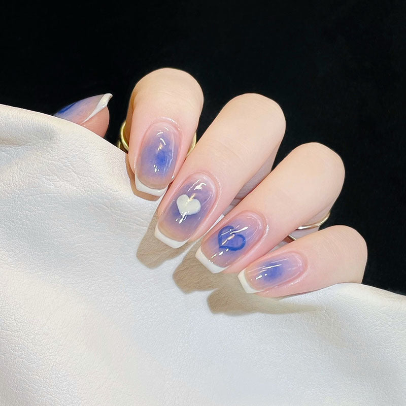 Stylish heart and ombre design artificial nails Stornfield