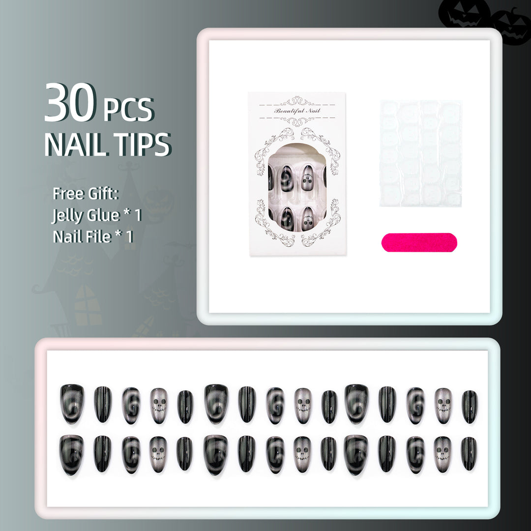 Gothic Themed Press-On Nail Art Set