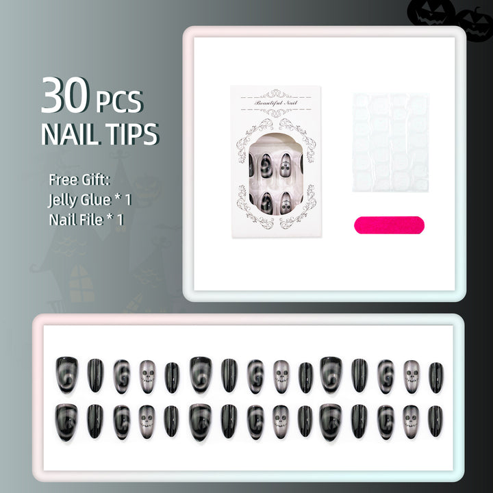 Gothic Themed Press-On Nail Art Set