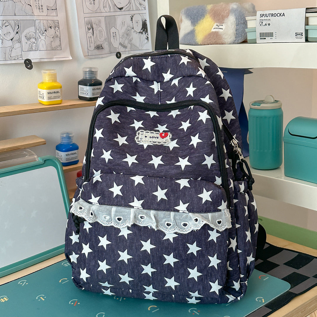 Trendy Star-Print School Backpack Stornfield