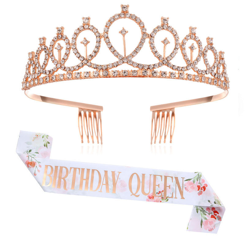 Ladies Sparkling Crown with Rhinestone Decorations Stornfield