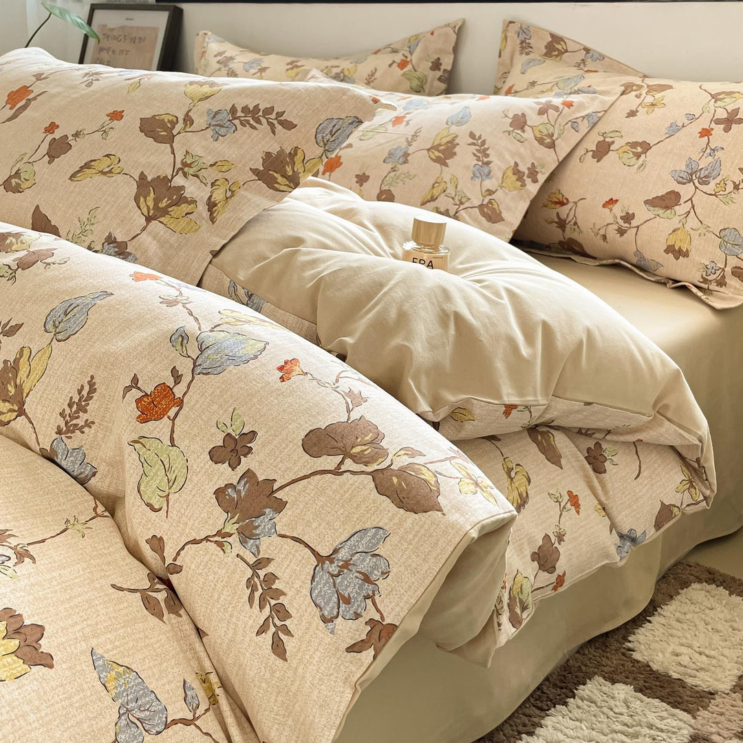 Whimsical Floral Print Duvet Cover Set