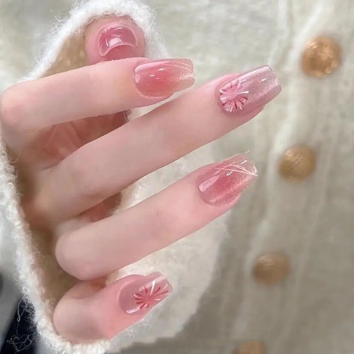 Acrylic nail set with glamorous accents and sparkling finish Stornfield