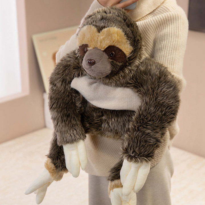 Lifelike Lying-Down Sloth Plush with Extra-Long Arms and Ultra-Soft Faux Fur Stornfield