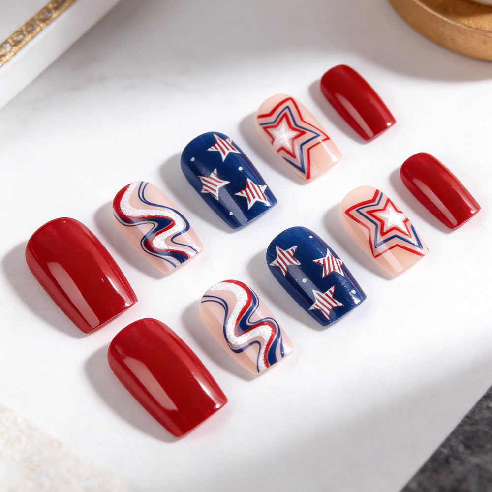 Themed Press-On Nail Art Set with Star Design Stornfield