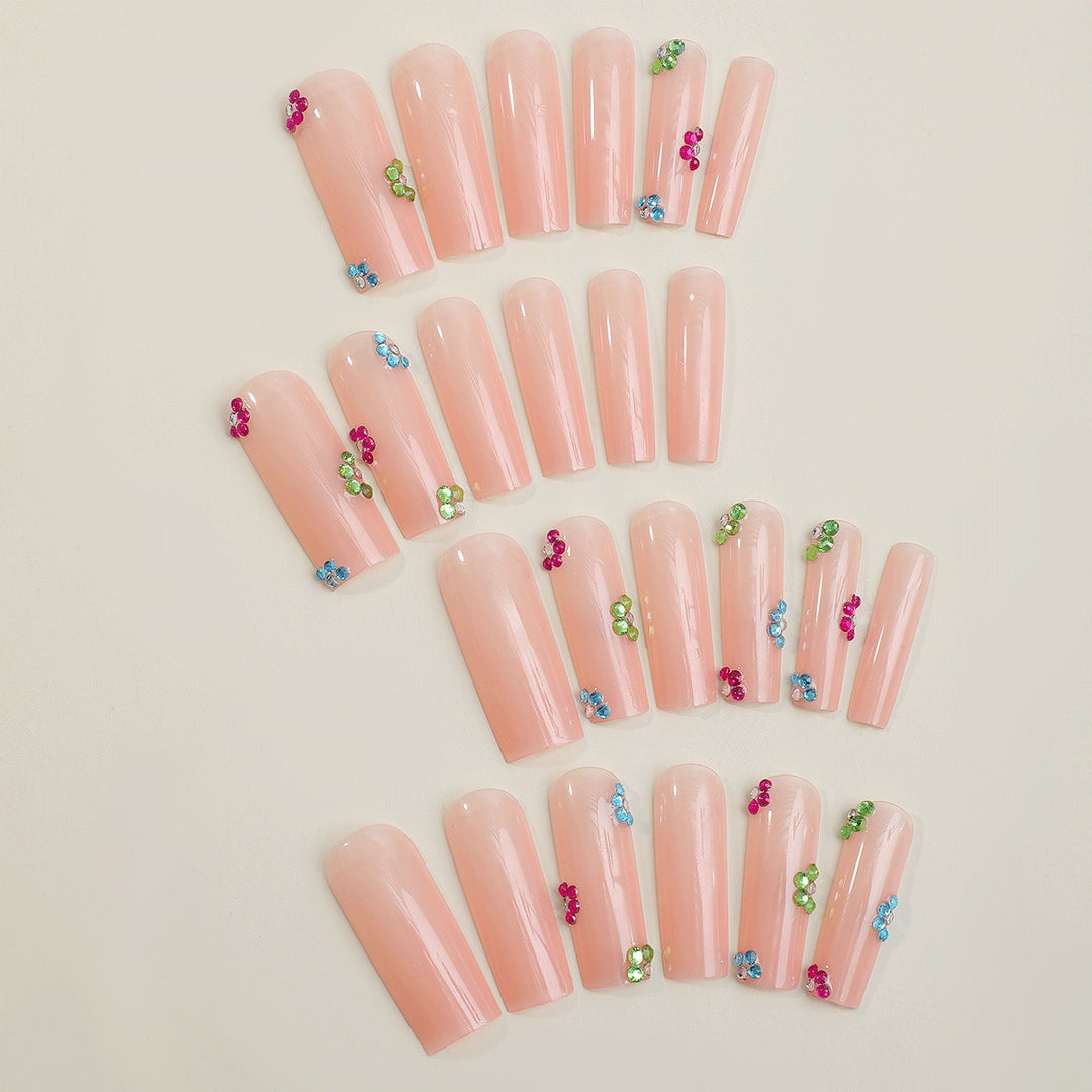 Artificial nail set with rhinestone accents Stornfield