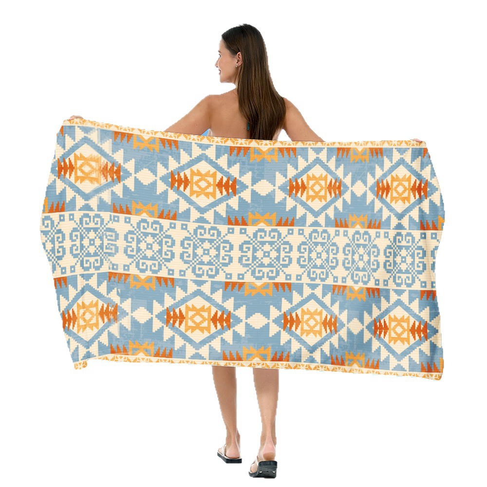 generously cut beach towel with elegant mosaic design Stornfield