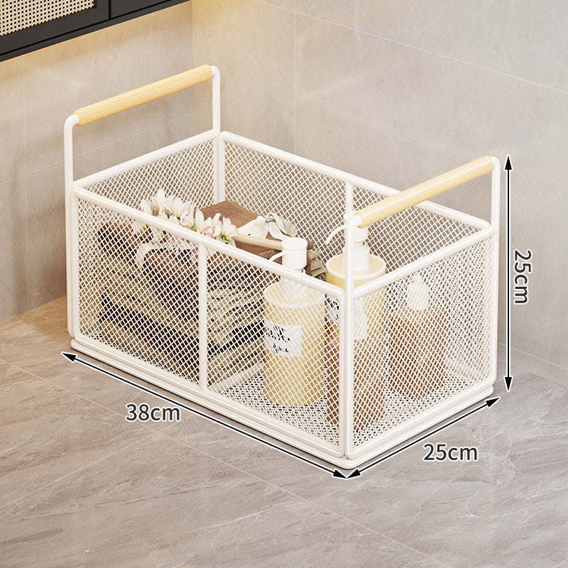 Rolling Ventilated Laundry Storage Cart with Handles