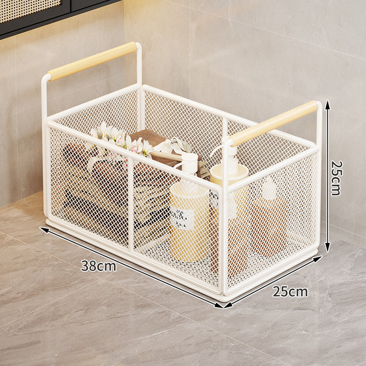 Rolling Ventilated Laundry Storage Cart with Handles