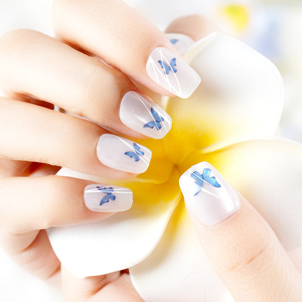 Elegant Butterfly Print Press-On Nail Set Stornfield