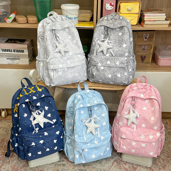 Trendy Leaf-Patterned School Backpack Stornfield