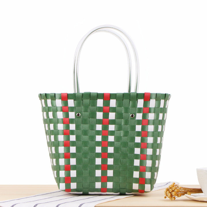 Braided shopping bag with colorful pattern Stornfield