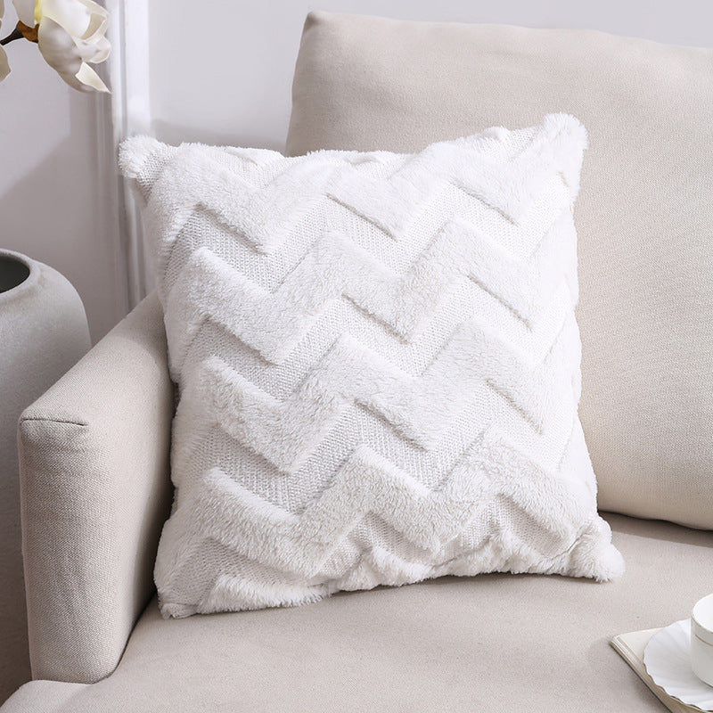 Luxury Plush Chevron Textured Throw Pillow