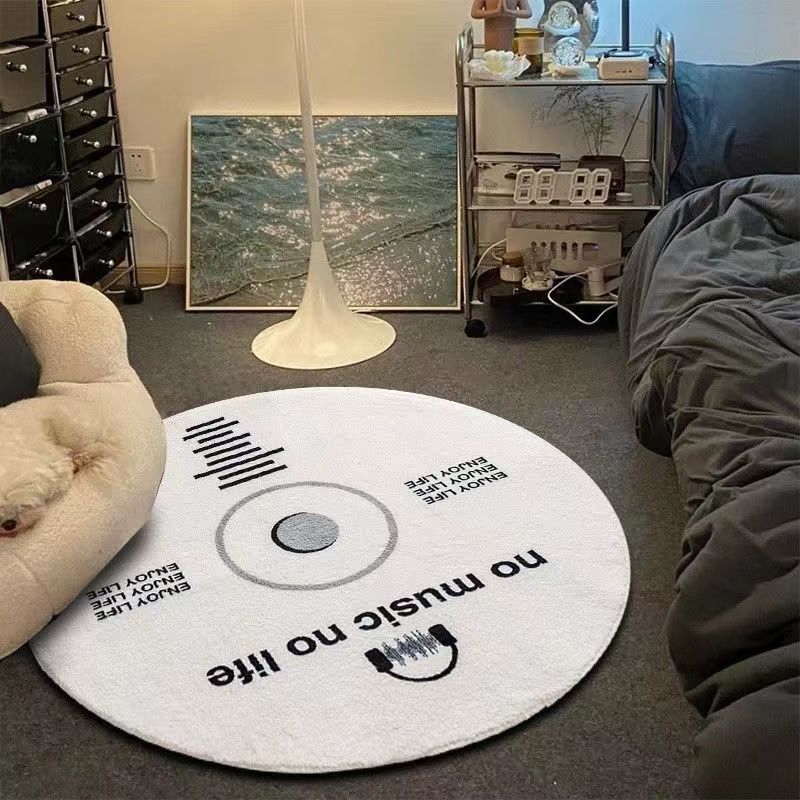 Round Music-Themed Area Rug
