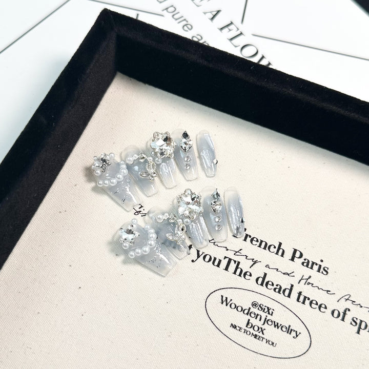Glamorous Crystal-Embellished Press-On Nail Collection