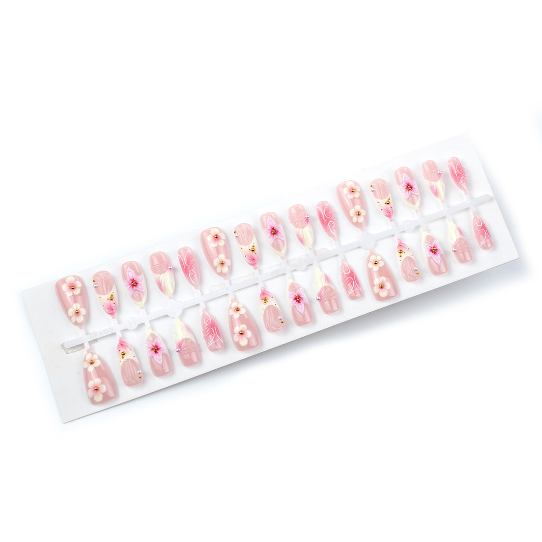 Exquisite Floral Press-On Nail Art Stornfield