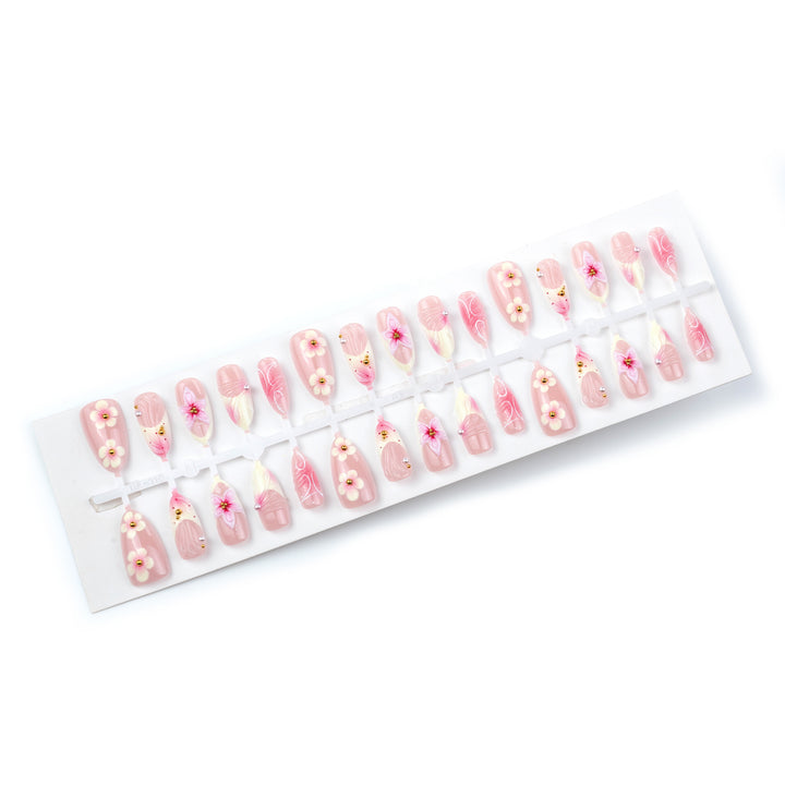 Exquisite Floral Press-On Nail Art Stornfield