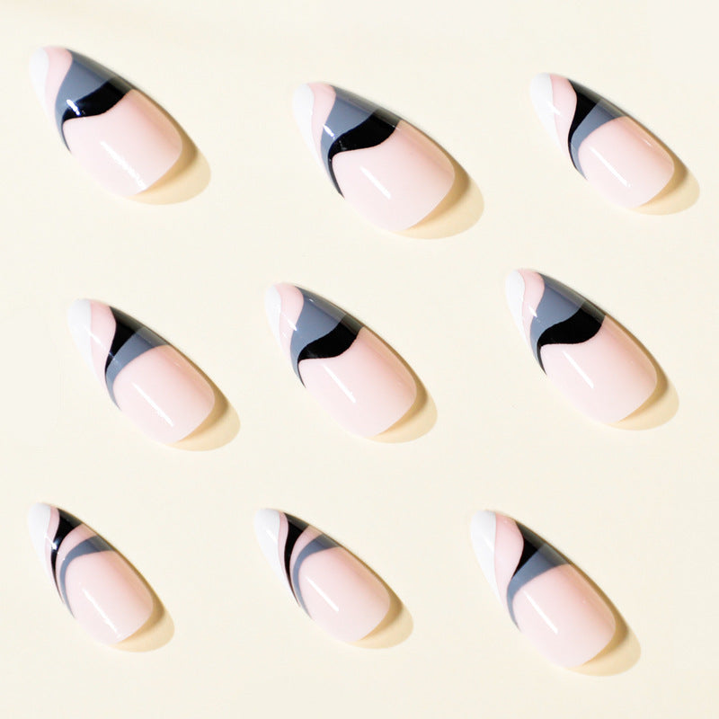 Artful nail extensions with creative wave pattern Stornfield