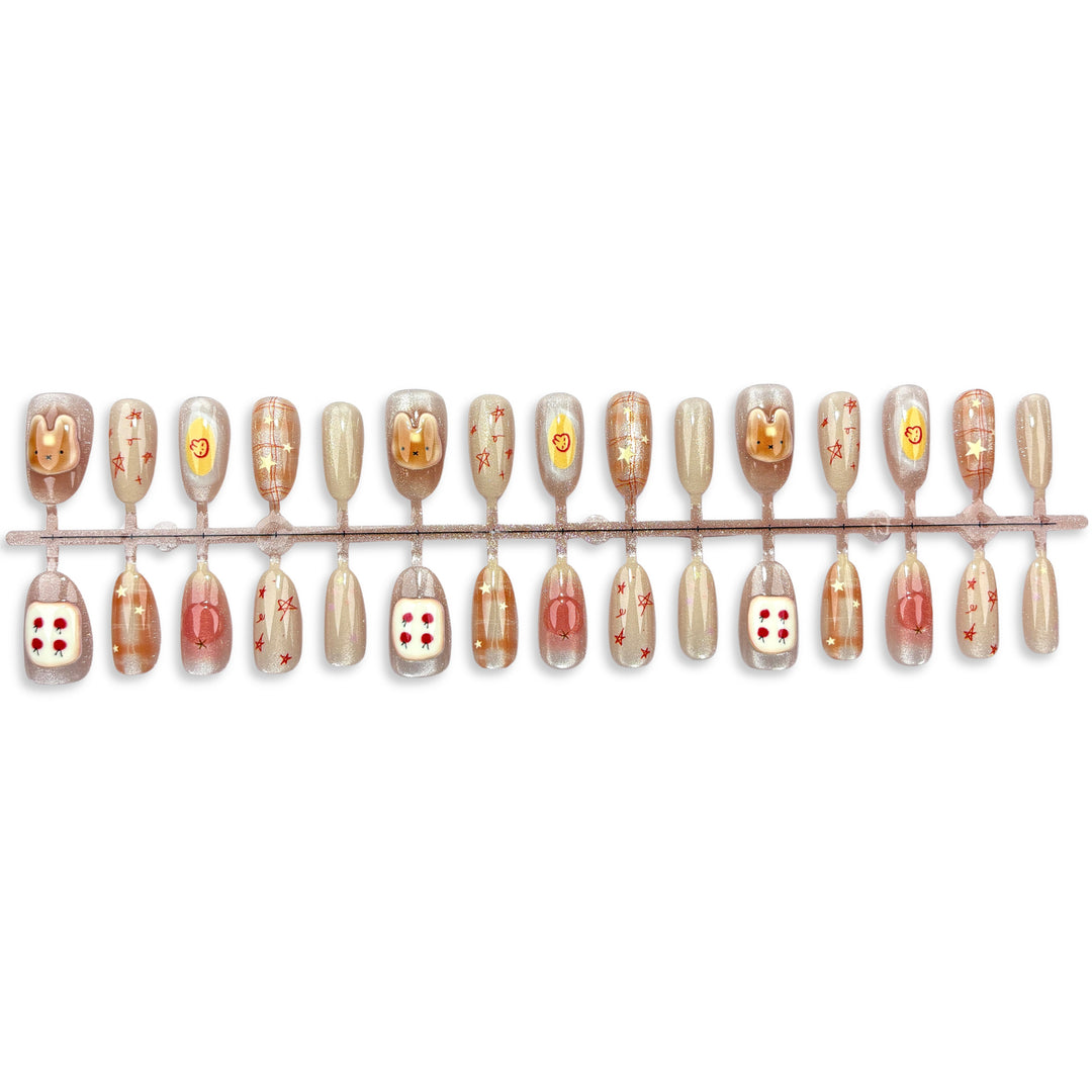Creative Cartoon-Themed Press-On Nail Design Set