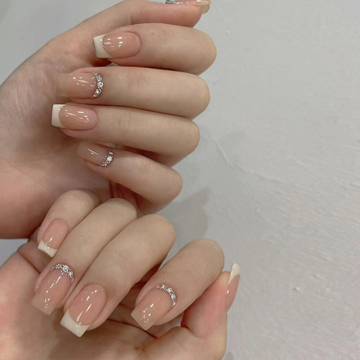 Decorative French Tip Press-On Nails Stornfield