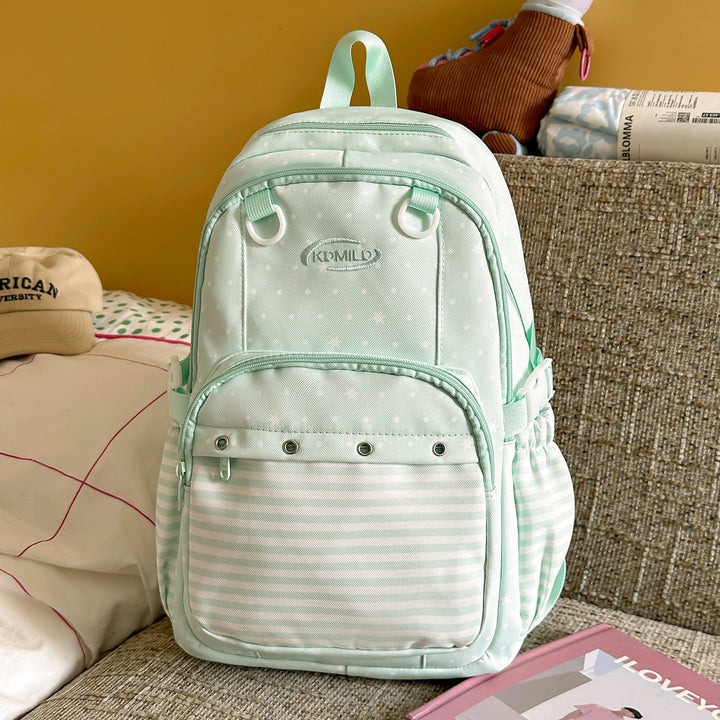 Versatile Polka Dot and Striped Design Backpack Stornfield