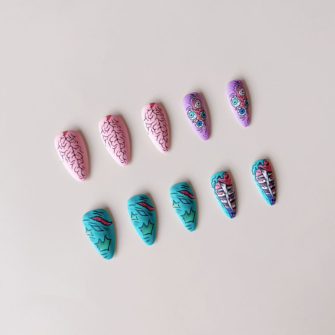Creative nail art set with colorful 3D designs Stornfield