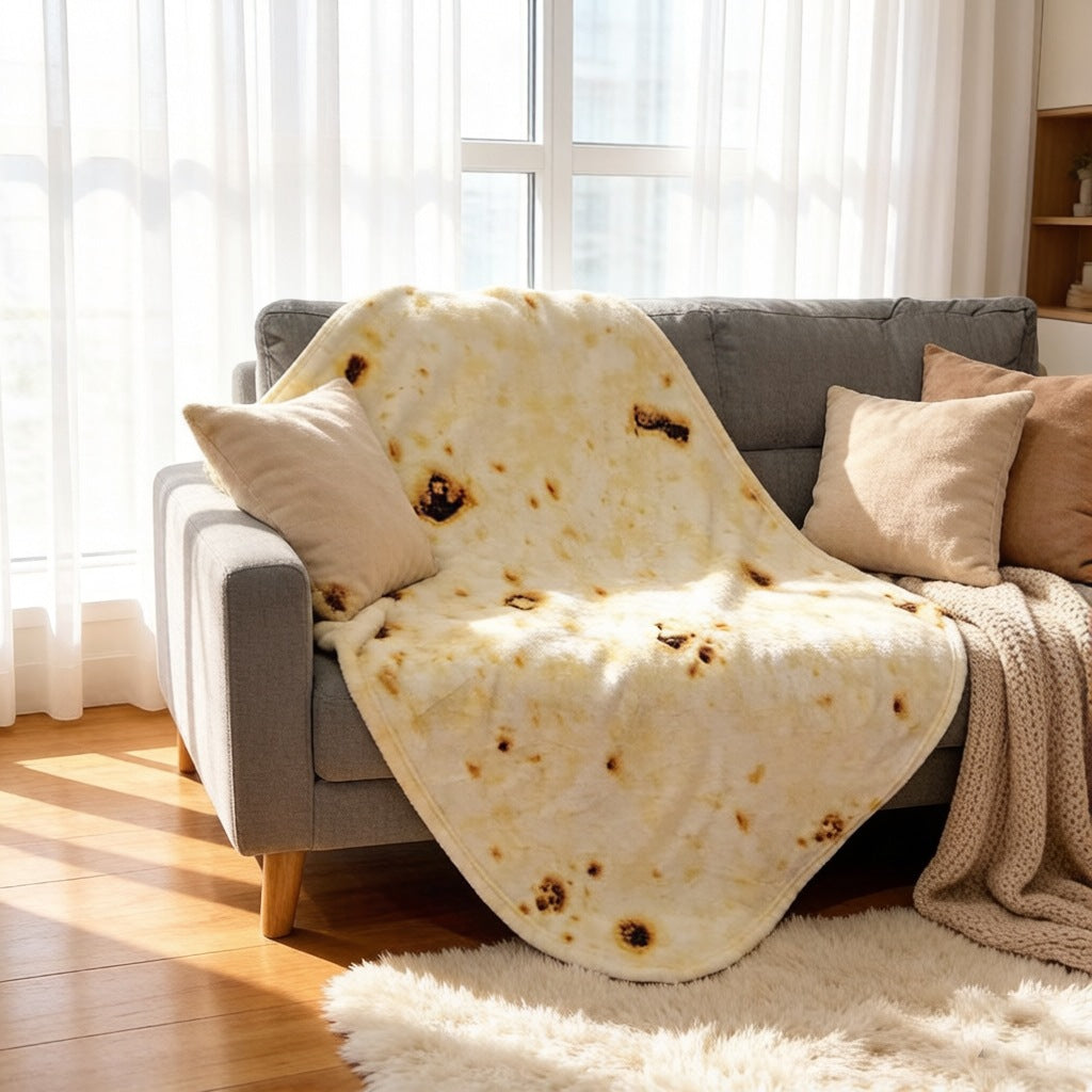 Pizza-Themed Round Fleece Blanket
