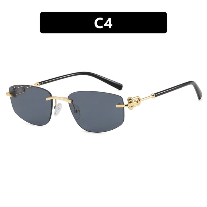 Ladies elegant semi-rimless glasses with luxurious metal frame and transparent lenses Stornfield