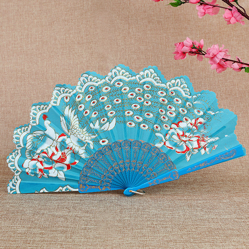 Women Folding Hand Fan with Elegant Embroidery Stornfield
