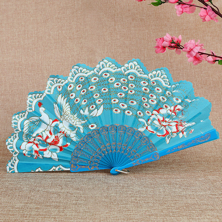 Women Folding Hand Fan with Elegant Embroidery Stornfield
