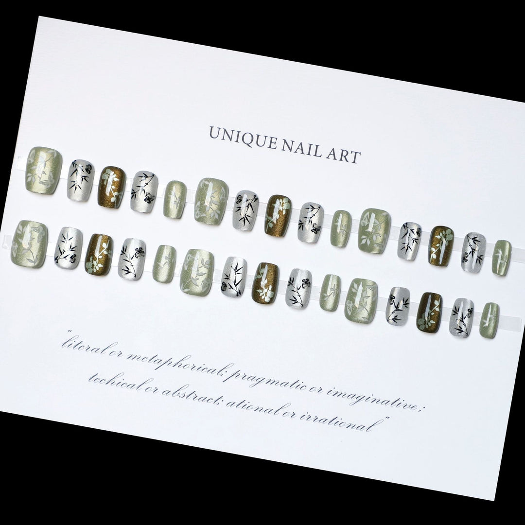 Botanical-Inspired Press-On Nail Art Set