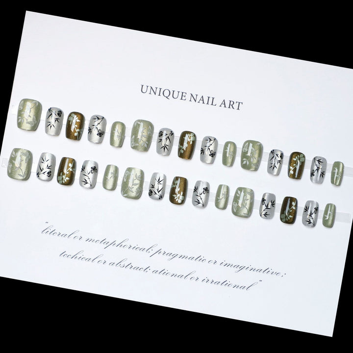 Botanical-Inspired Press-On Nail Art Set