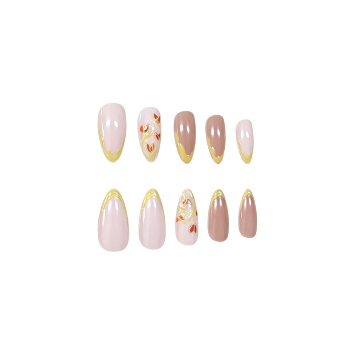 Elegant Floral Acrylic Nail Art Extensions Stornfield