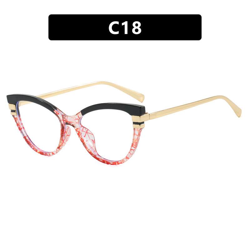 Ladies Cat-Eye Sunglasses with Elegant Plastic Frame and Golden Accents Stornfield