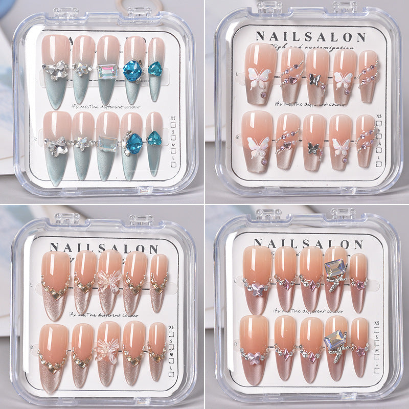 Glamorous Heart-Themed Press-On Nail Set Stornfield