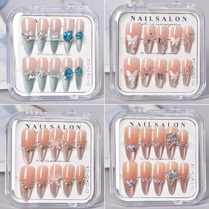 Glamorous Heart-Themed Press-On Nail Set Stornfield