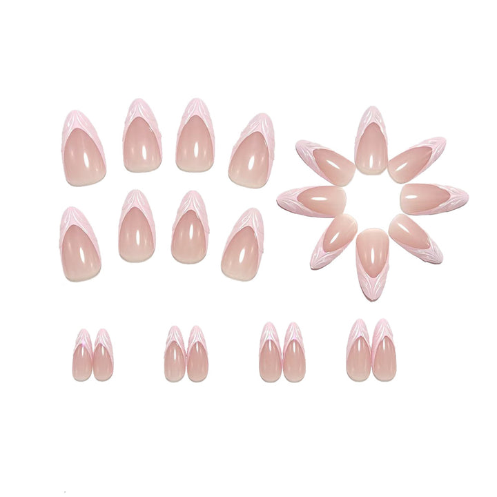 Artificial nails in elegant stiletto design with holographic accents Stornfield