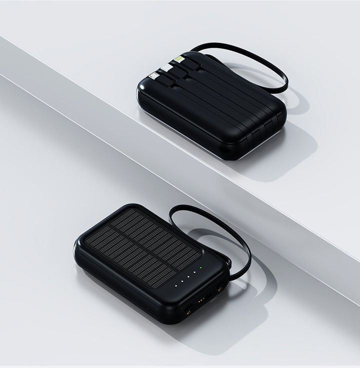 Portable Solar Power Bank with rugged design and integrated charging cable Stornfield