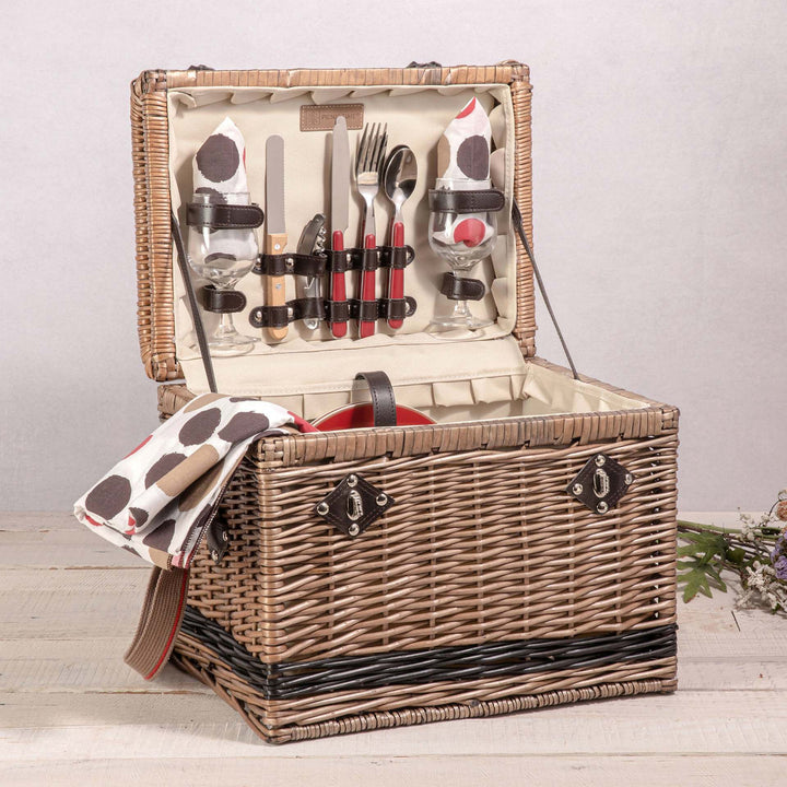 Ladies High-Quality Picnic Basket with Durable Leather Handles Stornfield