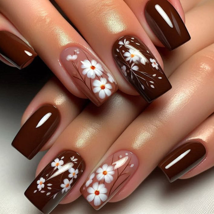 Floral Accent Acrylic Nail Art Extensions Stornfield 1789713261