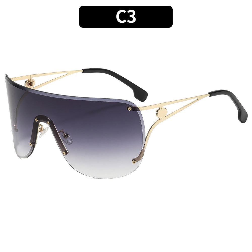 Women's visor-style sunglasses with elegant metal frame Stornfield