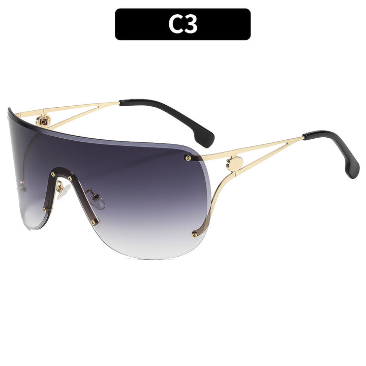 Women's visor-style sunglasses with elegant metal frame Stornfield