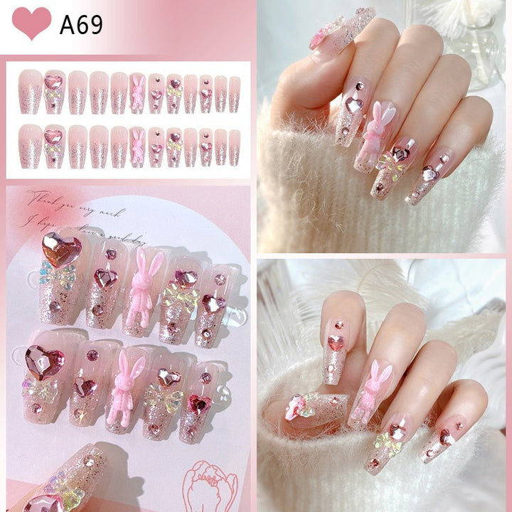 Decorative Floral Press-On Nail Tips Stornfield